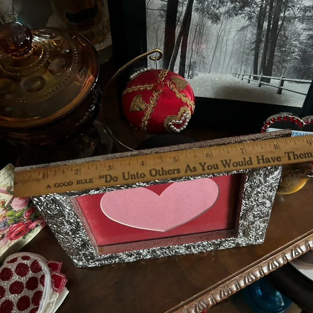 Vintage Framed & Matted Heart Picture